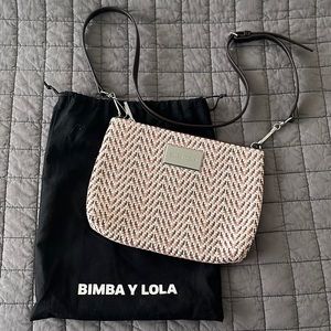 Bimba Y Lola Woven Crossbody Bag with Leather Strap